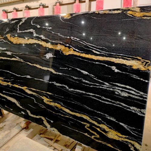 Kwartsiet keukenblad Black fusion